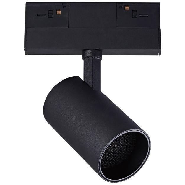 VK Lighting Kona - magnetisch railsysteem - railspot met honinggraat - 13,9 x 6,2 x 15,9 cm - 13W dimbare LED incl. - zwart