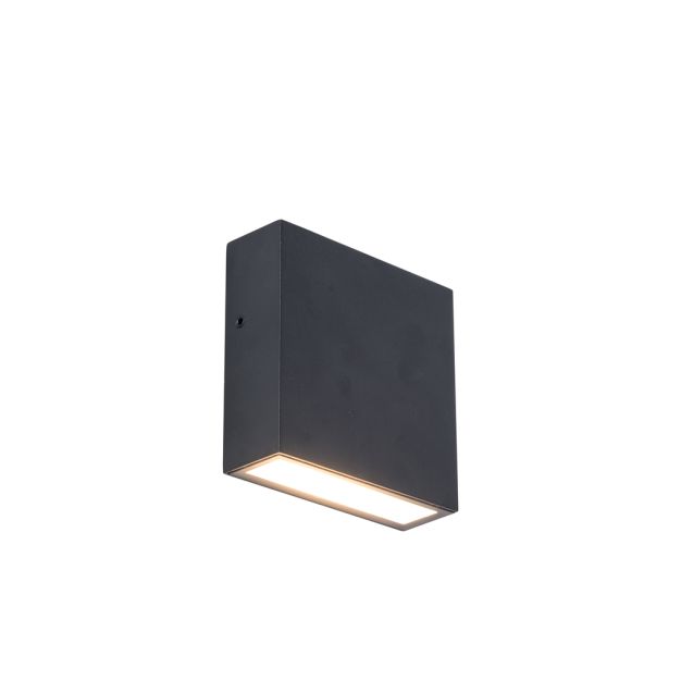 Lutec Gemini XF - wandverlichting - 11 x 3,8 x 11 - 9,5W LED incl. - zwart - warm wit