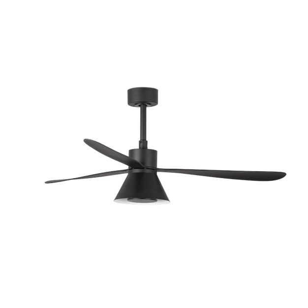 Faro Amelia - plafondventilator - Ø 132 x 26 cm - 6 snelheden - 20W dimbare LED incl. - incl. afstandsbediening met timer - zwart
