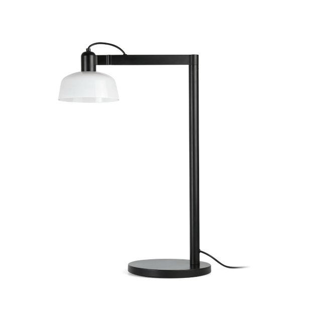 Faro Tatawin - tafellamp - 25 x 45,4 x 57,5 cm - zwart en melkglas