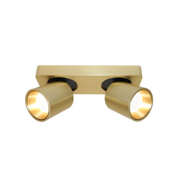 Artdelight Laguna - opbouwspot 2L - 22 x 8,5 x 9,5 cm - 2 x 6W dimbare LED incl. - goud geborsteld