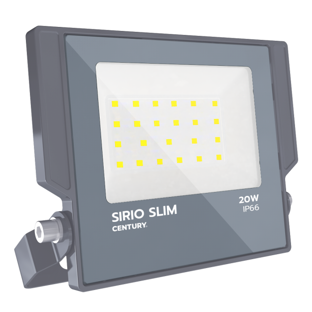 Century Italia Sirio Slim - verstraler - 16 x 2,9 x 14,7 cm - 20W LED incl. - 6000K - IP66 - grijs