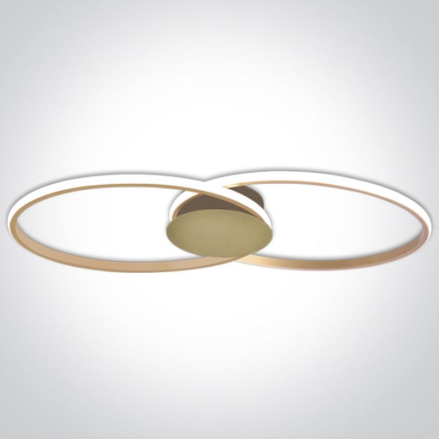ONE Light Decorative - plafondverlichting - 71 x 6 cm - 40W dimbare LED incl. - champagne