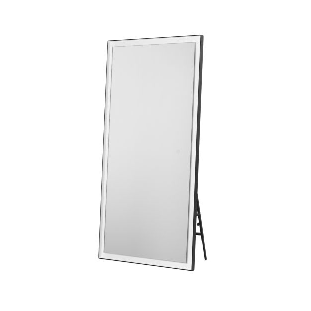 Nova Luce Adon - spiegel met verlichting - 75 x 150 x 4 cm - 42W LED incl. - IP44 - zandzwart en wit