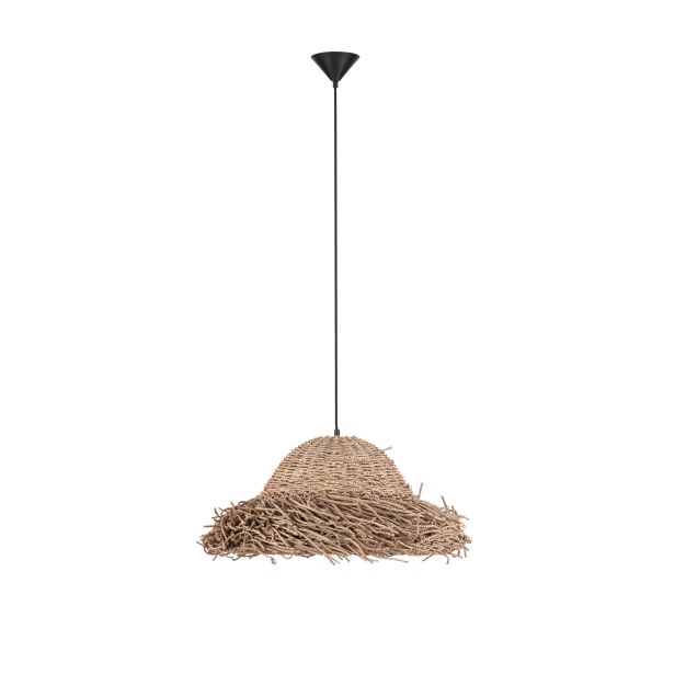 Nova Luce Natu - hanglamp - Ø 65 x 200 cm - natuurlijk zeegras en zwart