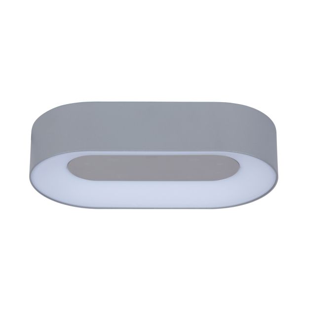 Lutec Ublo - buiten wand/plafondlamp - 21 x 4 x 11 cm - 8W LED incl. - IP54 - zilver grijs