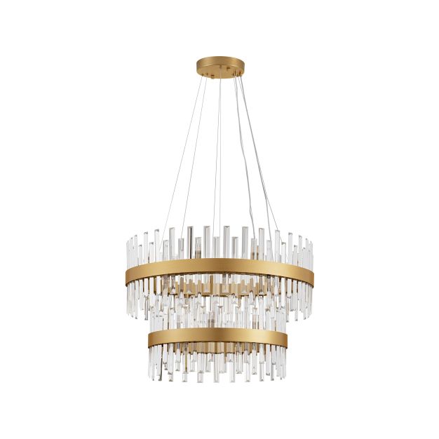 Nova Luce Crown - hanglamp - Ø 75 x 180 cm - satijn goud