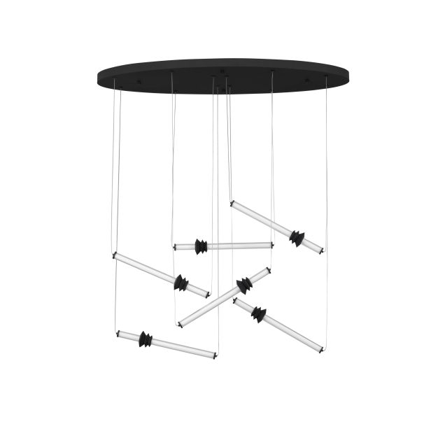 Nova Luce Stalactite - hanglamp - 120 x 250 x 43 cm - 36W dimbare LED incl. - zandzwart