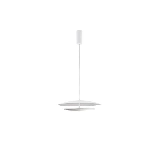 Nova Luce Olos - hanglamp - Ø 50 x 120 cm - 37W dimbare LED incl. - zandwit en chroom spiegel