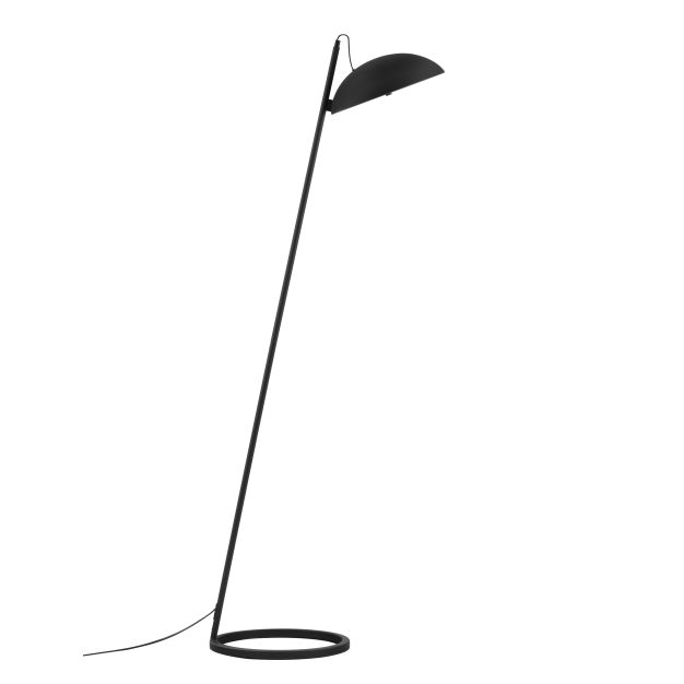 Nova Luce Flute - staanlamp - Ø 30 x 153 x 55 cm - 30W dimbaar LED incl. - zandzwart