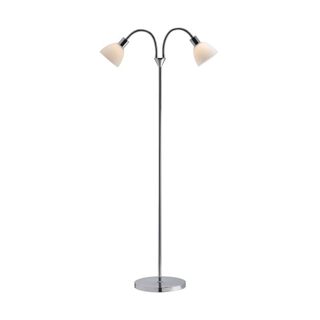 Nordlux Ray 12 - staanlamp - 155 cm -  chroom en opaal wit