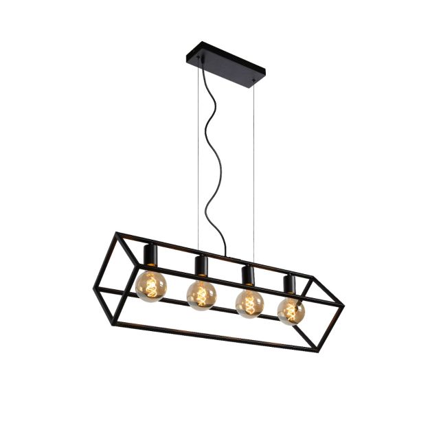 Lucide Fabian - hanglamp - 80 x 28 x 161 cm - zwart