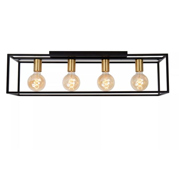 Lucide Ruben - plafondlamp - 90 x 20 x 22,5 cm - zwart