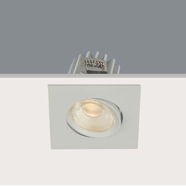 Artdelight Venice 2608 - inbouwspot - 80 x 80 mm, Ø 68 mm inbouwmaat - 8W dimbare LED incl. - IP44 - wit