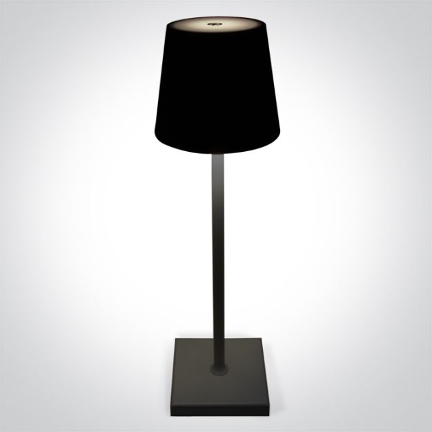 ONE Light Portable Trendy Light - oplaadbare tafellamp - Ø 11 x 38 cm - 3,5W dimbare LED incl. - IP54 - zwart