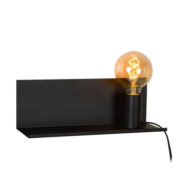 Lucide Sebo - wandlamp met schakelaar - 37 x 13 x 13 cm - zwart