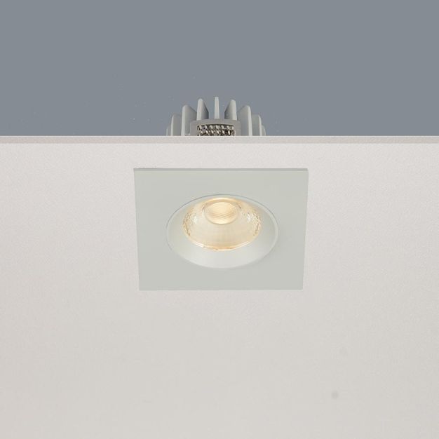 Artdelight Venice 2508 - inbouwspot - 80 x 80 mm, Ø 68 mm inbouwmaat - 8W dimbare LED incl. - IP44 - wit