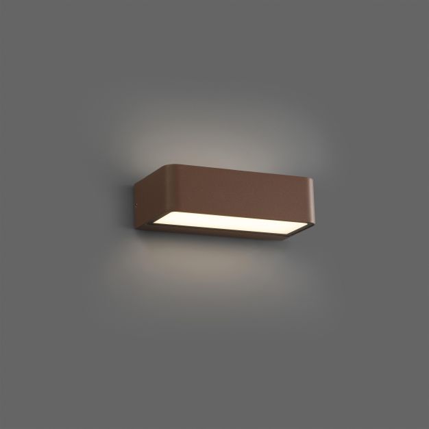 Faro Takua - wandverlichting - 20 x 10,3 x 5,5 cm - 10W LED incl. - IP65 - bruin