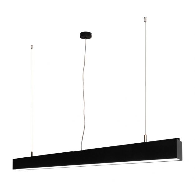 Lichtkoning Linear - hanglamp - 113,5 x 5 x 200 cm - 36W LED incl. dimbaar - zwart - warm witte lichtkleur
