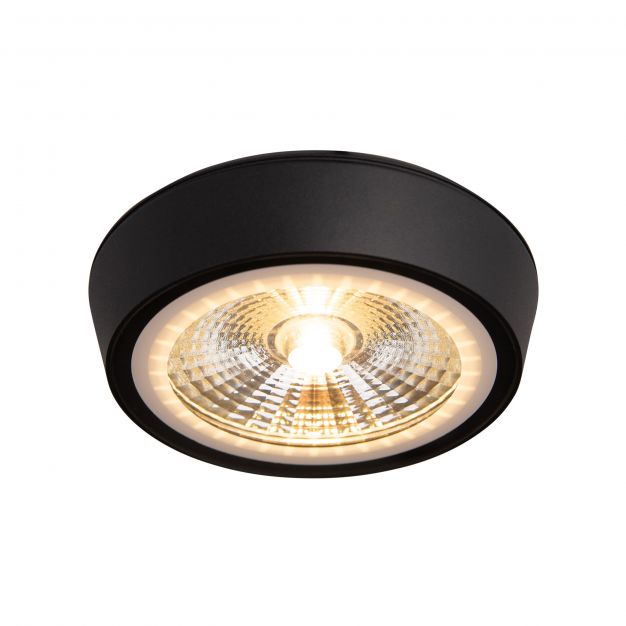 Maxlight Charon - plafondverlichting - Ø 12,8 x 3  cm - 12W LED incl. - IP65 - mat zwart