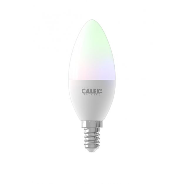 Calex Smart LED lamp - Ø 3,7 x 11,4 cm - E14 - 5W - dimfunctie en instelbare lichtkleur via app - RGB+W