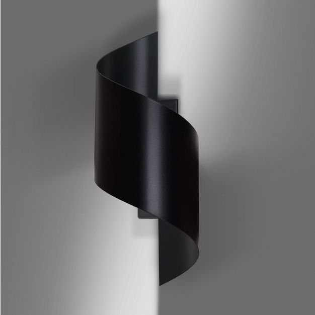 Emibig Spiner - wandverlichting - 14 x 15 x 30 cm - zwart