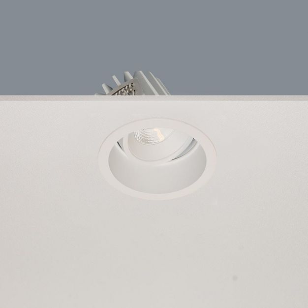 Artdelight Ribs - inbouwspot - Ø 90 mm, Ø 83 mm inbouwmaat - 10W dimbare LED incl. - IP44 - wit