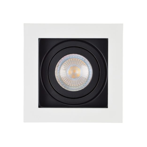 Projectlight Bloq 1 - inbouwspot - 100 x 100 mm, 92 x 92 mm inbouwmaat - wit en zwart