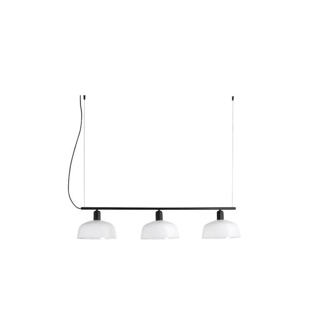 Faro Tatawin - hanglamp 3L - 16,6 x 100 x 210 cm - zwart/melkglas