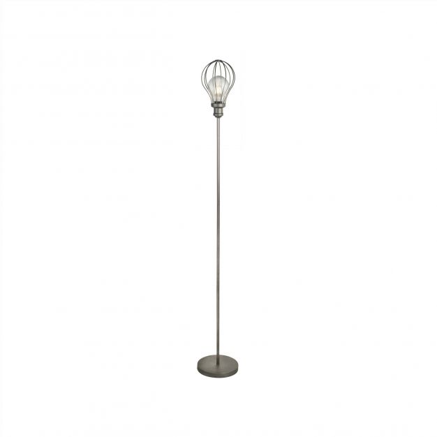 Searchlight Balloon Cage - staanlamp - 166 cm - zilver