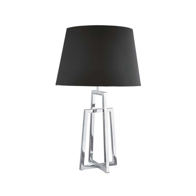 Searchlight York - tafellamp - Ø 36 x 59,5 cm - mat zwart en chroom