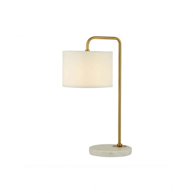 Searchlight Gallow - tafellamp - 49 cm - goud en opaal wit