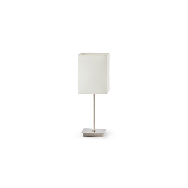 Faro Thana - tafellamp - 15 x 43 cm - nikkel en wit