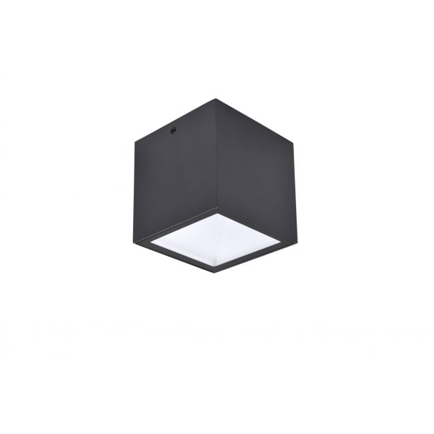 Lutec Gemini - buiten plafondlamp LED - 8,5 x 8,5 x 8,5 cm - 6,7W LED incl. - IP65 - donker grijs  