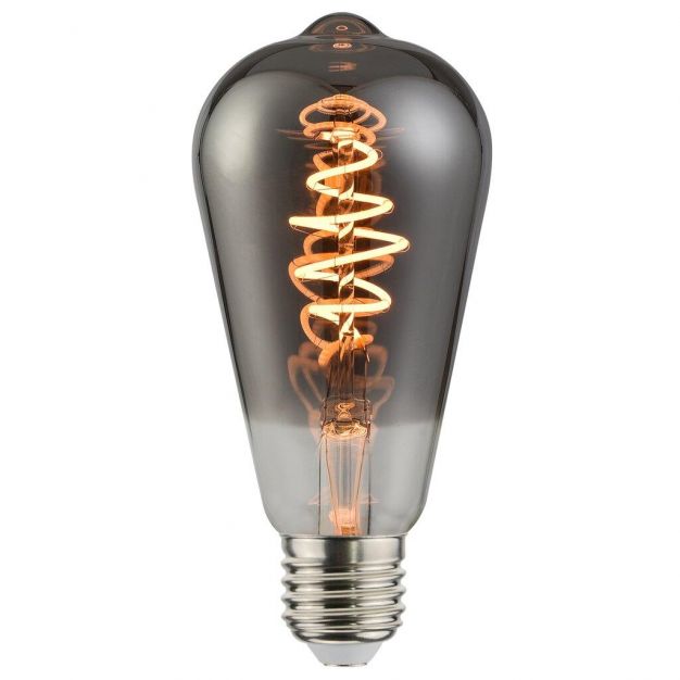 Nordlux LED filament lamp - Ø 14 x 6,4 cm - E27 - 5W dimbaar - 1800K - gerookt