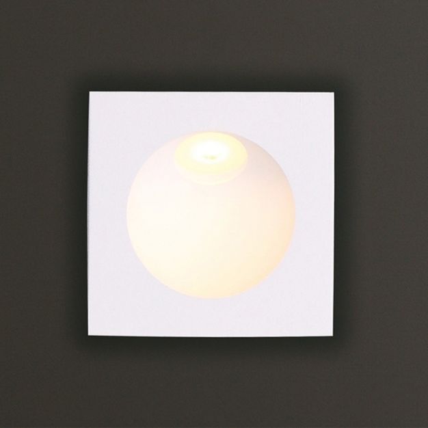 Maxlight Time - inbouw wandverlichting - Ø 8 x 4 cm - 2W LED incl. - IP54 - wit