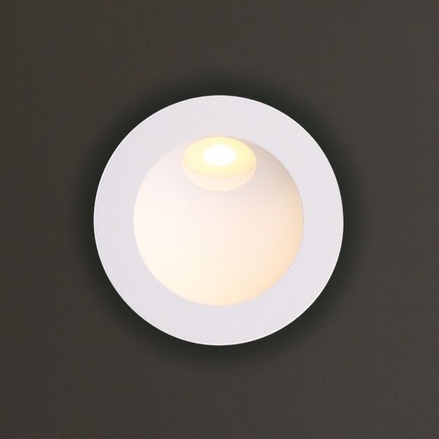 Maxlight Time - inbouw wandverlichting - Ø 8 x 4 cm - 2W LED incl. - IP54 - wit
