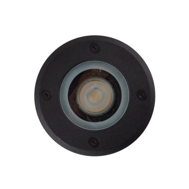 Lichtkoning Hades - ronde grondspot voor buiten - Ø 110 mm, Ø100 mm inbouw - IP67 - zwart