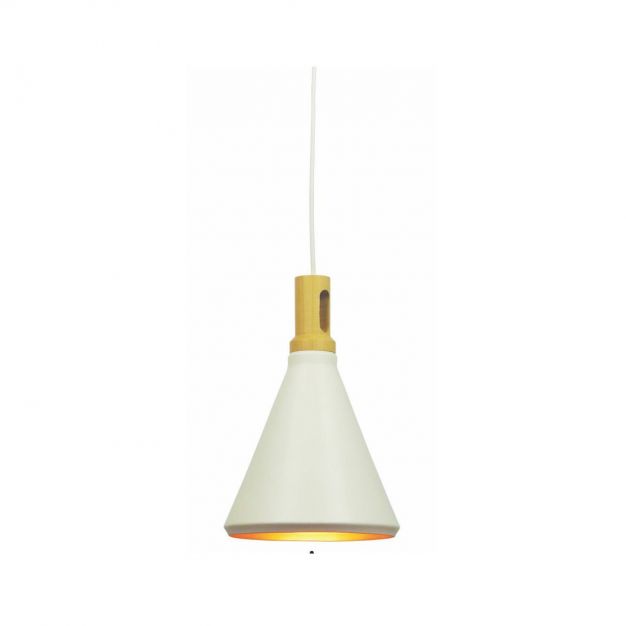 Artdelight Cornet - hanglamp - Ø 26 x 176 cm - wit en goud
