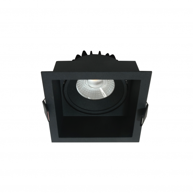 Artdelight Vibs - inbouwspot - 90 x 90 mm, Ø 80 mm inbouwmaat - 10W dimbare LED incl. - IP44 - zwart