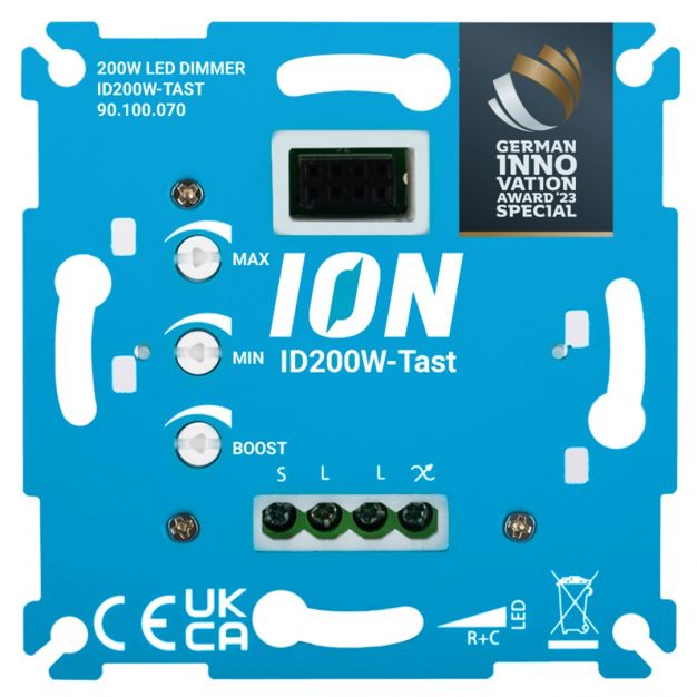 Ion Industries - inbouw Tast LED-dimmer - 0,3 tot 200W - met schroefbevestiging