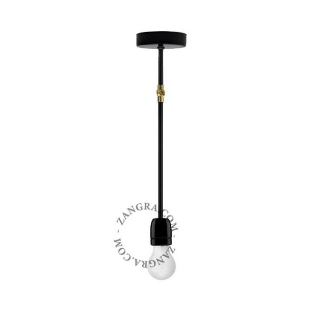Zangra Porselein - wandlamp & hanglamp - 43 cm - zwart en messing