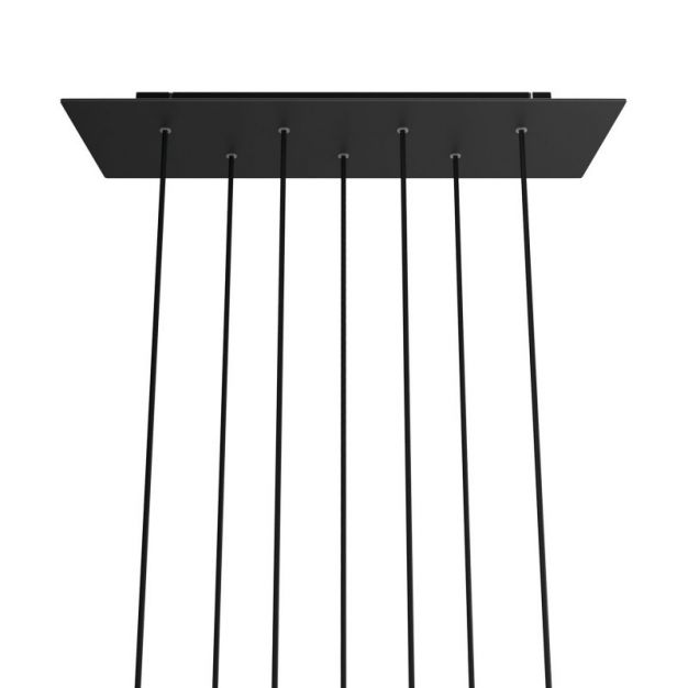 Creative Cables - Rose-One Rechthoekig plafondrozet voor 7 lichtpunten - 67,5 x 22,5 cm - zwart