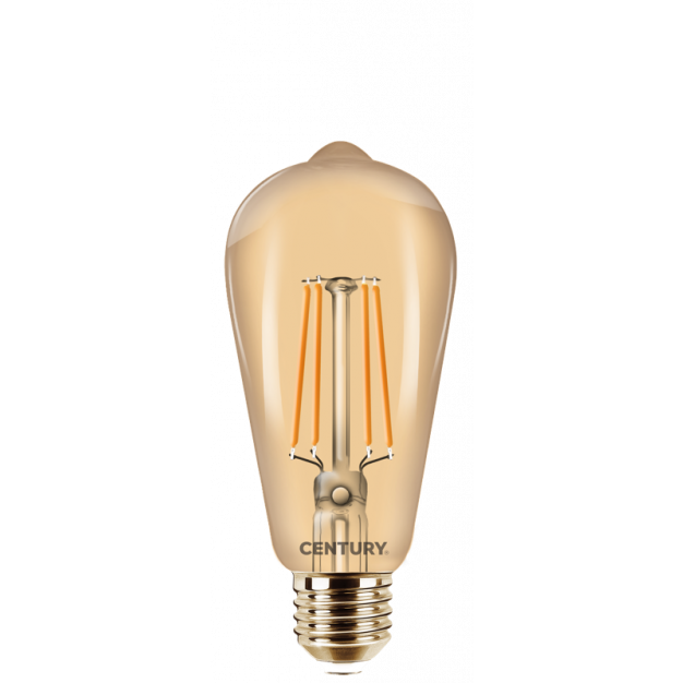 Century Italia LED filament lamp Incanto Epoca - Ø 6,4 x 14 cm - E27 - 8W niet dimbaar - 2200K - amber