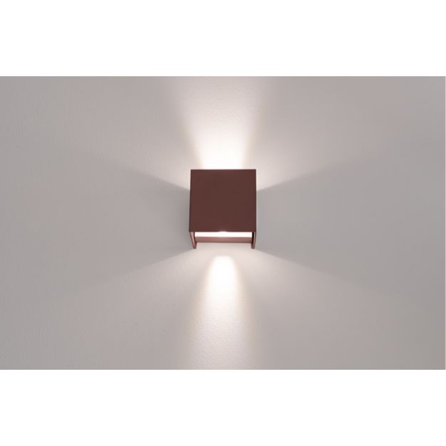 Century Italia Appalque - buiten wandverlichting met 2 regelbare lichtbundels - 12 x 12 x 12 cm - 20W LED incl. - instelbare lichtkleur - IP65 - bruin