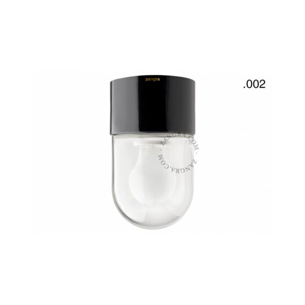 Zangra - wand/plafondverlichting - ⌀ 8,5 x 14,5 cm - zwart