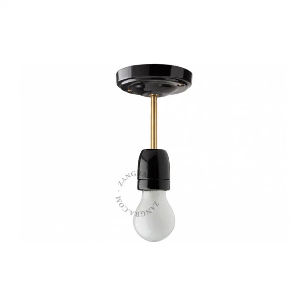 Zangra - hanglamp - ⌀ 10 x 14,5 cm - zwart en messing