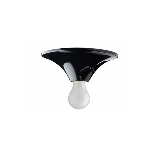 Zangra - plafond/wandverlichting - ⌀ 18 x 6 cm - zwart