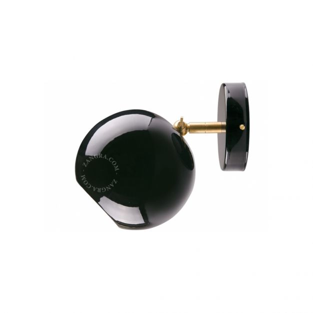 Zangra - wandverlichting - ⌀ 13,5 x 20 cm - zwart en messing