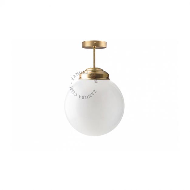 Zangra - hanglamp - ⌀ 13 x 16 cm - messing en opaal